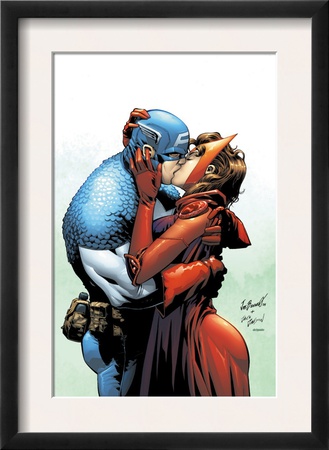 Captain America And The Falcon #6 Cover: Captain America And Scarlet Witch by Joe Bennett Pricing Limited Edition Print image