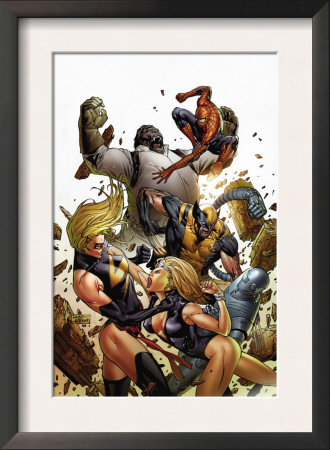 Agents Of Atlas #5 Cover: Namora, Ms. Marvel, Wolverine, M-11, Spider-Man And Gorilla-Man by Billy Tan Pricing Limited Edition Print image