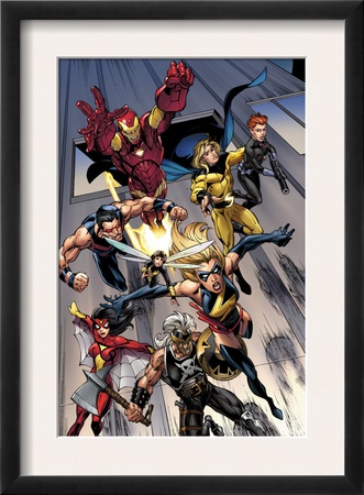 The Mighty Avengers #7 Group: Ms. Marvel by Mark Bagley Pricing Limited Edition Print image