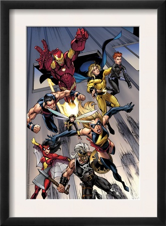 The Mighty Avengers #7 Group: Ms. Marvel by Mark Bagley Pricing Limited Edition Print image