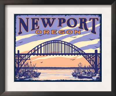 Newport, Oregon Bridge And Boats, C.2009 by Lantern Press Pricing Limited Edition Print image