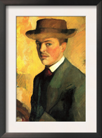 Self-Portrait With Hat by Auguste Macke Pricing Limited Edition Print image