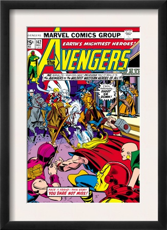Avengers #142 Cover: Thor, Hawkeye, Iron Man, Rawhide Kid, Kid Colt And Avengers by George Perez Pricing Limited Edition Print image