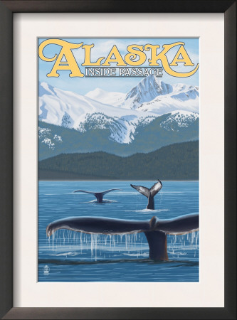 Alaska's Inside Passage - Whales, C.2009 by Lantern Press Pricing Limited Edition Print image