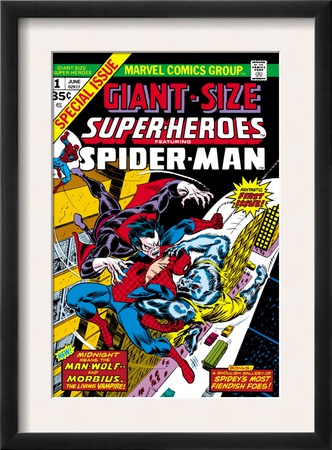 Giant-Size Super-Heroes #1 Cover: Spider-Man, Morbius And Man-Wolf Fighting by Gil Kane Pricing Limited Edition Print image