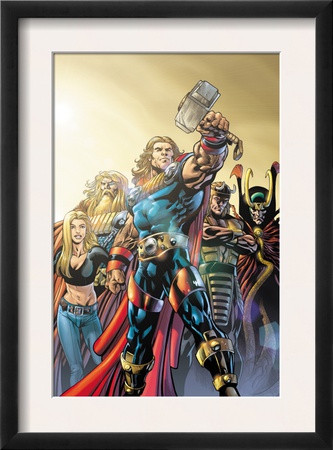 Thor #74 Cover: Thor, Jordahl, Prince Magni, Thialfi And Loki by Scot Eaton Pricing Limited Edition Print image