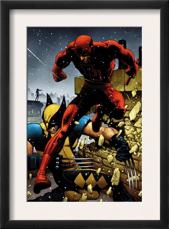 Wolverine #24 Cover: Daredevil And Wolverine by Greg Land Pricing Limited Edition Print image