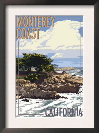 Monterey Coast, Ca View Of Cypress Trees, C.2009 by Lantern Press Pricing Limited Edition Print image