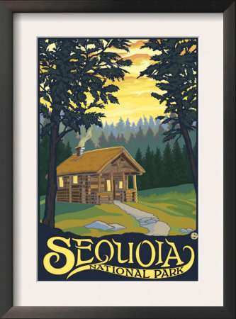 Sequoia Nat'l Park - Cabin In Woods - Lp Poster, C.2009 by Lantern Press Pricing Limited Edition Print image