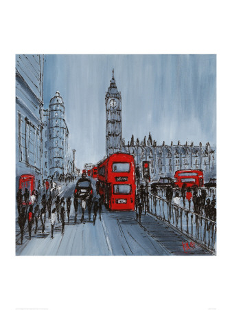 Red Bus, London by Geoff King Pricing Limited Edition Print image