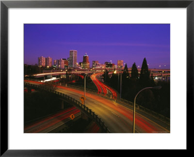 Freeway At Night In Portland, Oregon by Fogstock Llc Pricing Limited Edition Print image