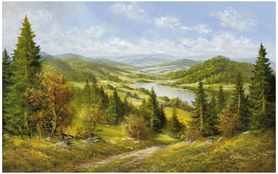Valley In Czech by Helmut Glassl Pricing Limited Edition Print image