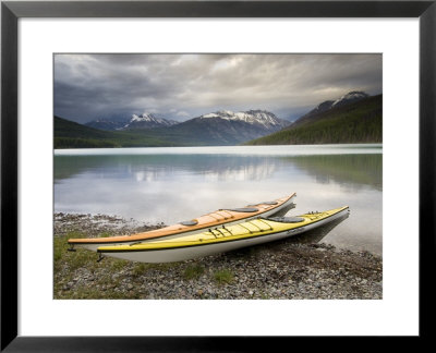 Kayaks On The Shore Kintla Lake, Montana, Usa by Mike Tittel Pricing Limited Edition Print image