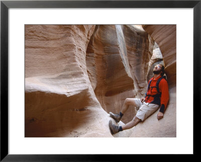 Hiking In Peek-A-Boo Gulch, Utah by Mike Tittel Pricing Limited Edition Print image