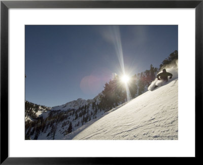 Man Skiing In Powder At Honeycomb Canyon, Wasatch Mountains, Usa by Mike Tittel Pricing Limited Edition Print image