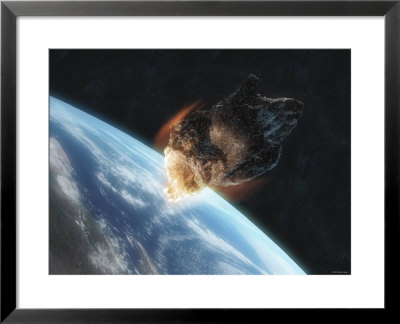 Asteroid In Front Of The Earth by Stocktrek Images Pricing Limited Edition Print image