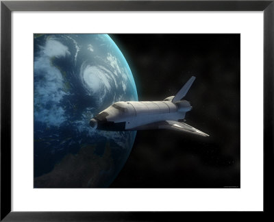Space Shuttle Backdropped Against Earth by Stocktrek Images Pricing Limited Edition Print image