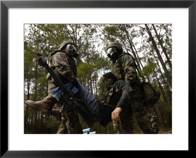 Us Air Force Airmen Carry A Simulated Casualty To A Secure Location by Stocktrek Images Pricing Limited Edition Print image