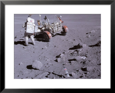 Locator To The Rover From John's First Station 4 Sample Site, Charlie Is Still At The Rover by Stocktrek Images Pricing Limited Edition Print image