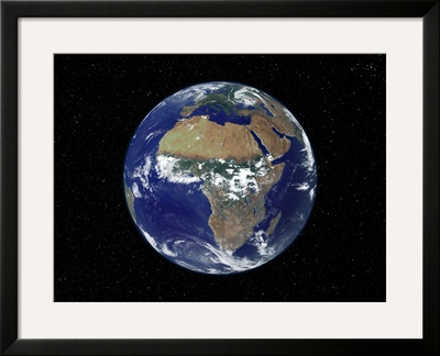Full Earth Showing Africa, Europe During Day, 2001-08-07 by Stocktrek Images Pricing Limited Edition Print image