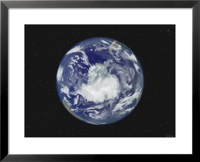 Fully Lit Full Disk Image Centered On The South Pole by Stocktrek Images Pricing Limited Edition Print image