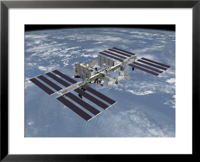 October 2006, Computer Generated Artist's Rendering Of The Completed International Space Station by Stocktrek Images Pricing Limited Edition Print image