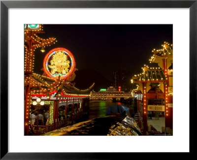 Aberdeen Floating Restaurant Harbour At Dusk, Hong Kong, China by Charles Bowman Pricing Limited Edition Print image