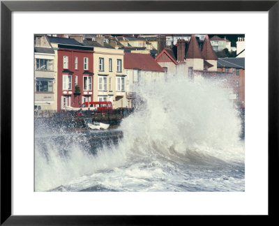 Waves Pounding Sea Wall And Rail Track In Storm, Dawlish, Devon, England, United Kingdom by Ian Griffiths Pricing Limited Edition Print image