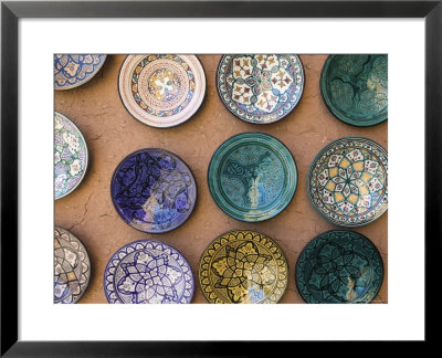 Moroccan Plates, Ensemble Artisanat, Ouarzazate, South Of The High Atlas, Morocco by Walter Bibikow Pricing Limited Edition Print image
