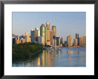 Australia, Queensland, Brisbane, Central Business District From Kangaroo Point by Walter Bibikow Pricing Limited Edition Print image