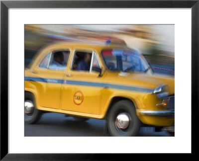 Yellow Ambassador Taxi, Calcutta, Kolkata, West Bengal, India by Jane Sweeney Pricing Limited Edition Print image