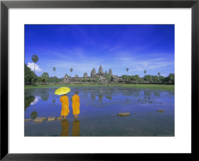 Buddhist Monks Standing In Front Of Angkor Wat, Siem Reap, Cambodia by Gavin Hellier Pricing Limited Edition Print image