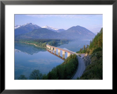 Reflections Of A Road Bridge Over Lake Sylvenstein, Germany by Gavin Hellier Pricing Limited Edition Print image