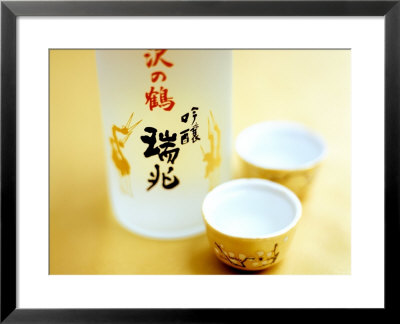 Sake In Bottle And Sake Cups by David Loftus Pricing Limited Edition Print image