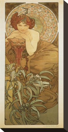 The Precious Stones: L'emeraude by Alphonse Mucha Pricing Limited Edition Print image