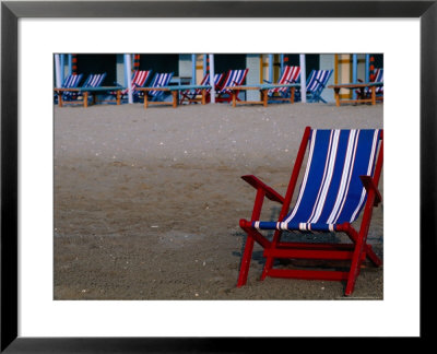 Empty Deckchairs On Beach, The Lido, Veneto, Italy by Roberto Gerometta Pricing Limited Edition Print image