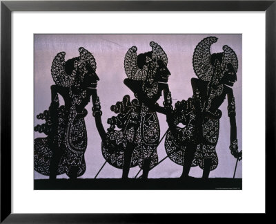 Silhouette Of The Pandawa Brothers, Characters In A Traditional Wayang Kulit Play, Indonesia by Adams Gregory Pricing Limited Edition Print image