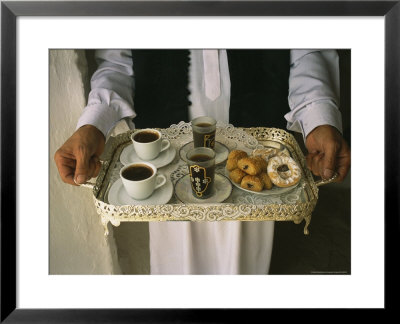 Berber Hospitality In The Form Of Tea, Coffee And Cakes On A Tray by Bobby Model Pricing Limited Edition Print image