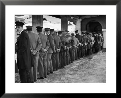 Hotel Porters Waiting For Zurich St. Moritz Train Arrival by Alfred Eisenstaedt Pricing Limited Edition Print image