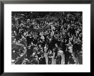 Men Working On The Floor Of The New York Stock Exchange by Carl Mydans Pricing Limited Edition Print image