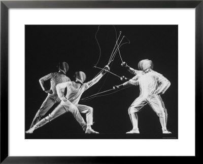 Multiple Exposure Of New York University Fencing Champion Arthur Tauber Parrying With Sol Gorlin by Gjon Mili Pricing Limited Edition Print image
