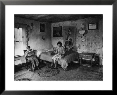 Mrs. John Barnett And Son Lincoln In Room Of Their Farmhouse In The Dust Bowl by Alfred Eisenstaedt Pricing Limited Edition Print image