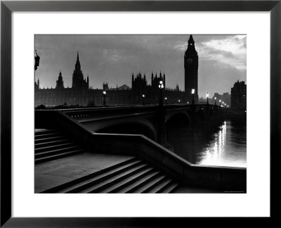 Houses Of Parliament Seen Across Westminster Bridge At Dawn, Regarding Poet William Wordsworth by Nat Farbman Pricing Limited Edition Print image