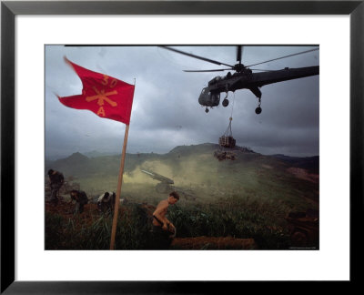 Us 1St Air Cavalry Skycrane Helicopter Delivering Ammunition And Supplies To Besieged Marines by Larry Burrows Pricing Limited Edition Print image