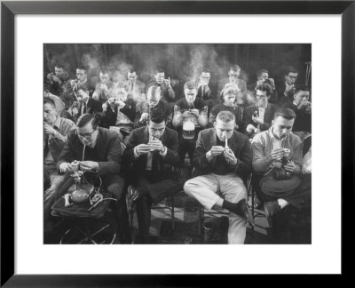 Room Full Of Men Smoking During Pipe Smoking Contest by Yale Joel Pricing Limited Edition Print image