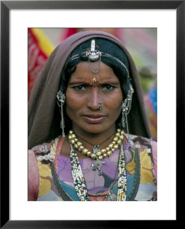 Portrait Of A Desert Nomad Gypsy Woman, Rajasthan State, India by Alain Evrard Pricing Limited Edition Print image