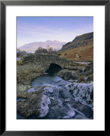 Ashness Bridge And Frozen Beck, Lake District National Park, Cumbria, England, Uk, Europe by Neale Clarke Pricing Limited Edition Print image