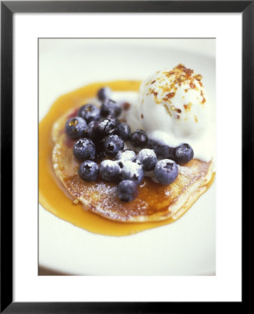 Pancakes With Blueberries, Maple Syrup & Vanilla Ice Cream by David Loftus Pricing Limited Edition Print image