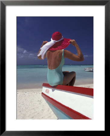 Colorful Fishing Boats, Aruba, Caribbean by Greg Johnston Pricing Limited Edition Print image