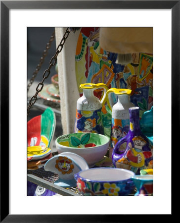 Ceramic Wares For Sale, Taormina, Sicily, Italy by Walter Bibikow Pricing Limited Edition Print image